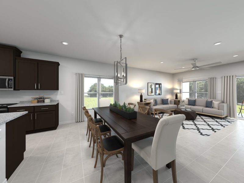 Virtual rendering of dining room in Jubilee Select floorplan