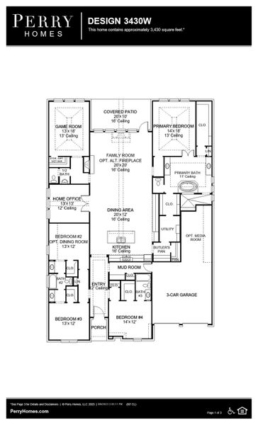 Floor Plan for 3430W
