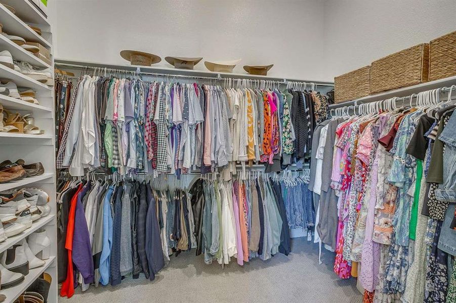 Walk in closet featuring carpet