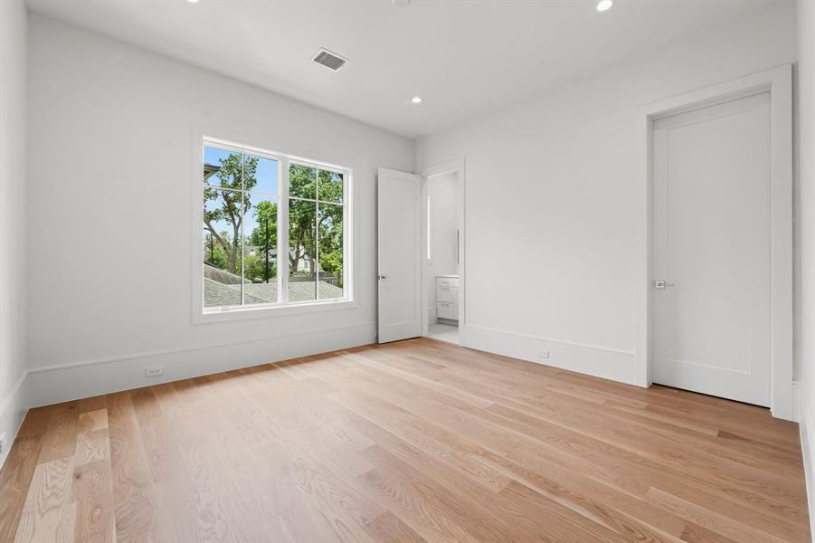 Each additional bedroom features an ensuite private bathroom, 10 foot ceilings, European White Oak hardwood flooring, bright windows for ample natural lighting and a walk in closet.