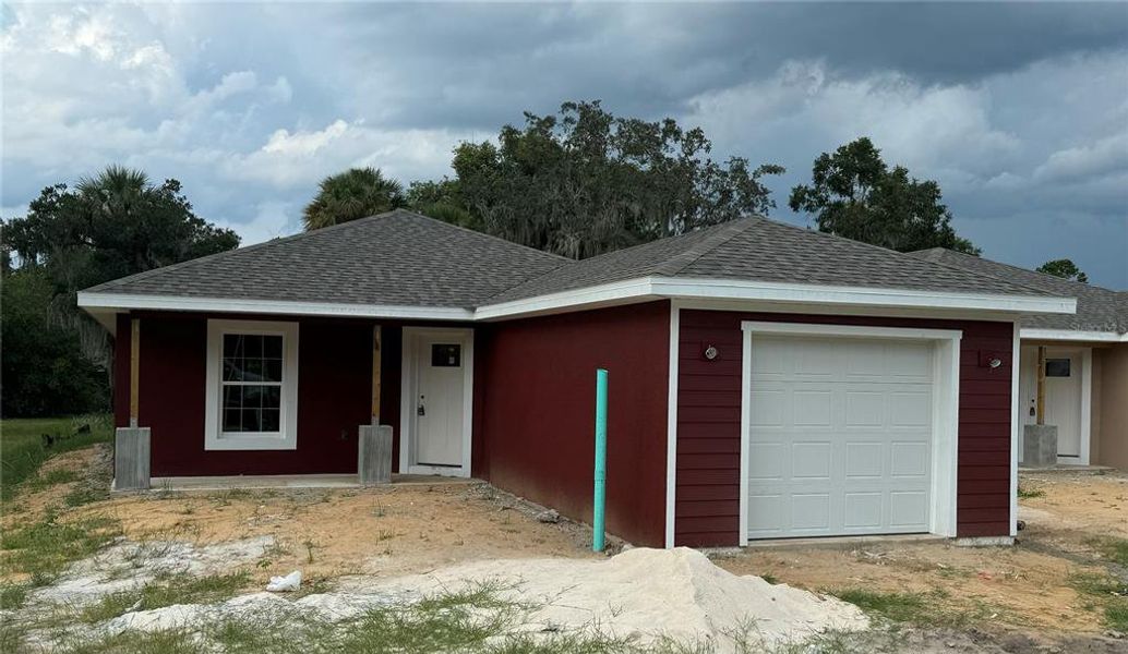 Front elevation under construction