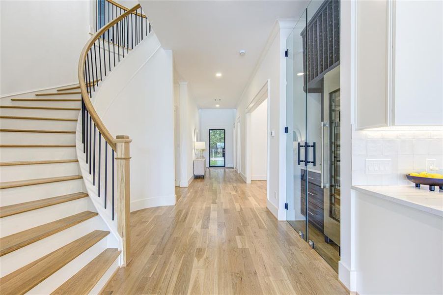 All Solid Hardwood Floor (White Oak), Beautifully crafted Circular Stair, Wide Hallway, High Ceiling