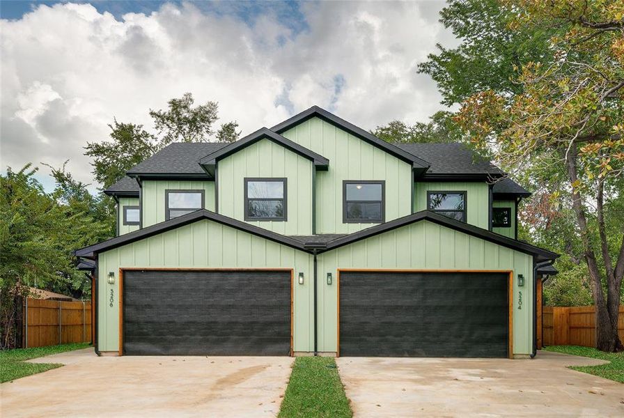 Modern inspired Craftsman Style with a 2 car garage