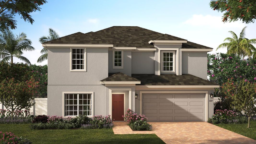 Newcastle Stucco Elevation | Harrell Oaks in Orlando, FL by Landsea Homes