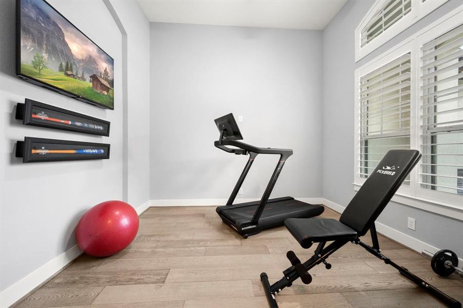 Perfect for a workout room, game room, second office or private retreat