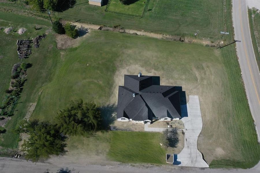 Aerial view featuring a rural view