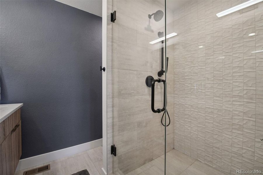 Walk-in Shower with custom tile