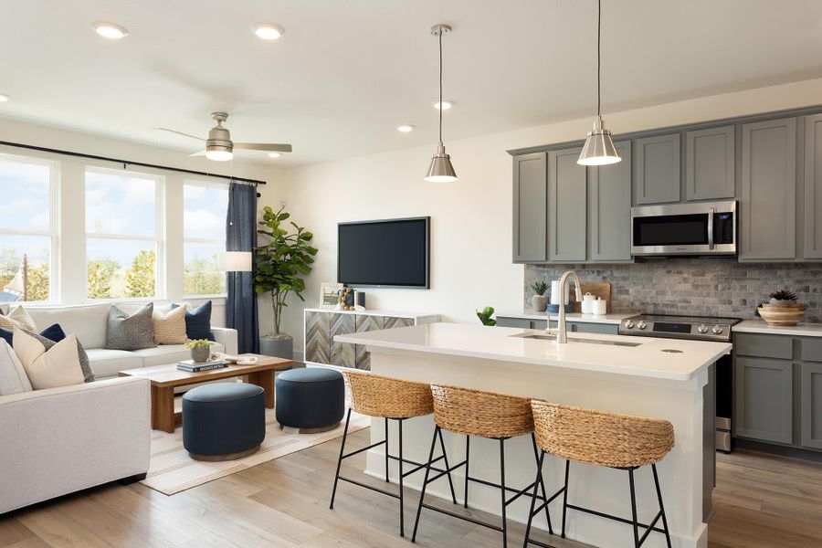 Kitchen & Great Room | Ellie at Avery Centre in Round Rock, TX by Landsea Homes
