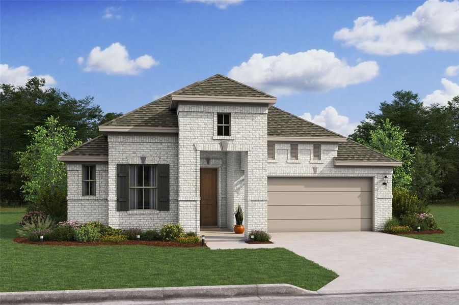 Beautiful Boise home design in elevation NA built by K. Hovnanian Homes in the master planned community of Marvida. (*Artist rendering used for illustration purposes only.)