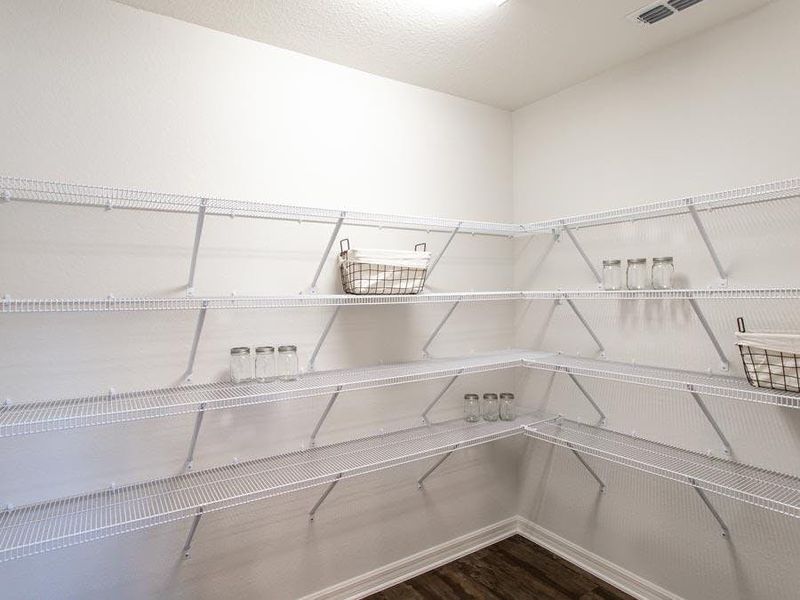 Convenient walk-in pantry