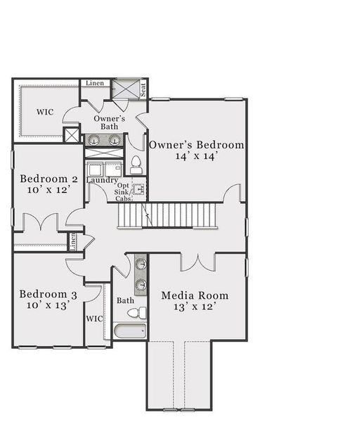 Craftsman Optional - Second Floor w/ 3rd Car Garage