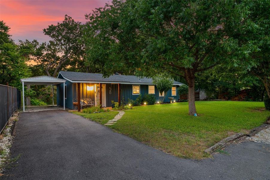 Ranch-style home with private boat dock on Lake Texoma