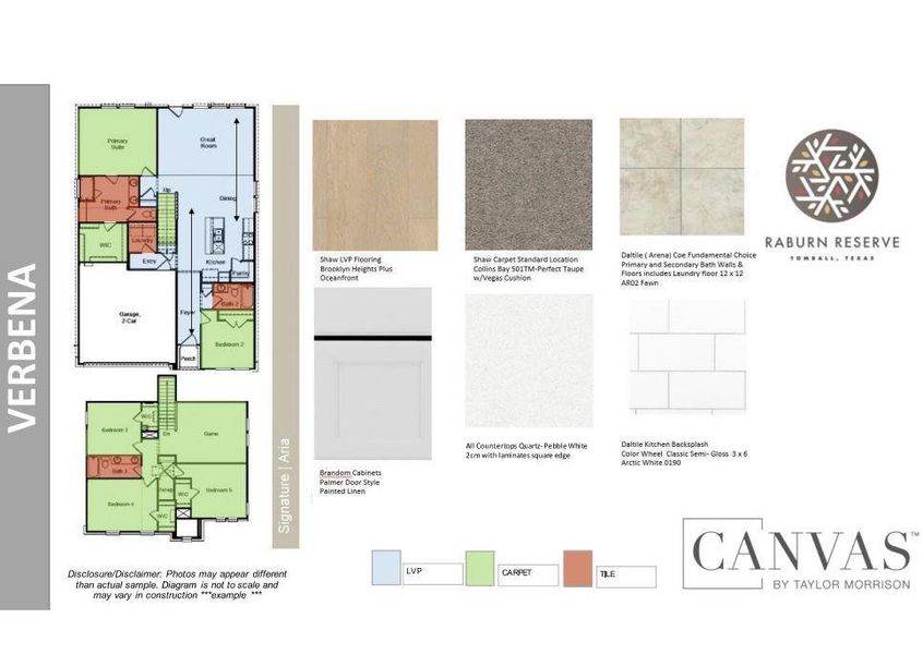 Design Selections.  Home is under construction and selections are subject to change.