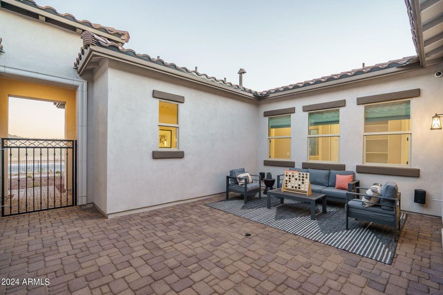 Orion model home courtyard