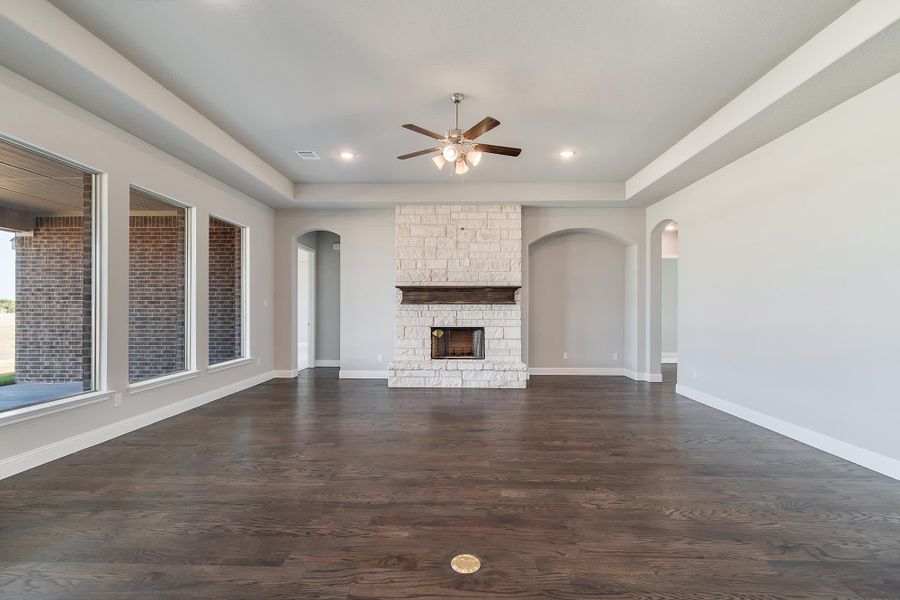 Family Room | Concept 3634 at The Meadows in Gunter, TX by Landsea Homes