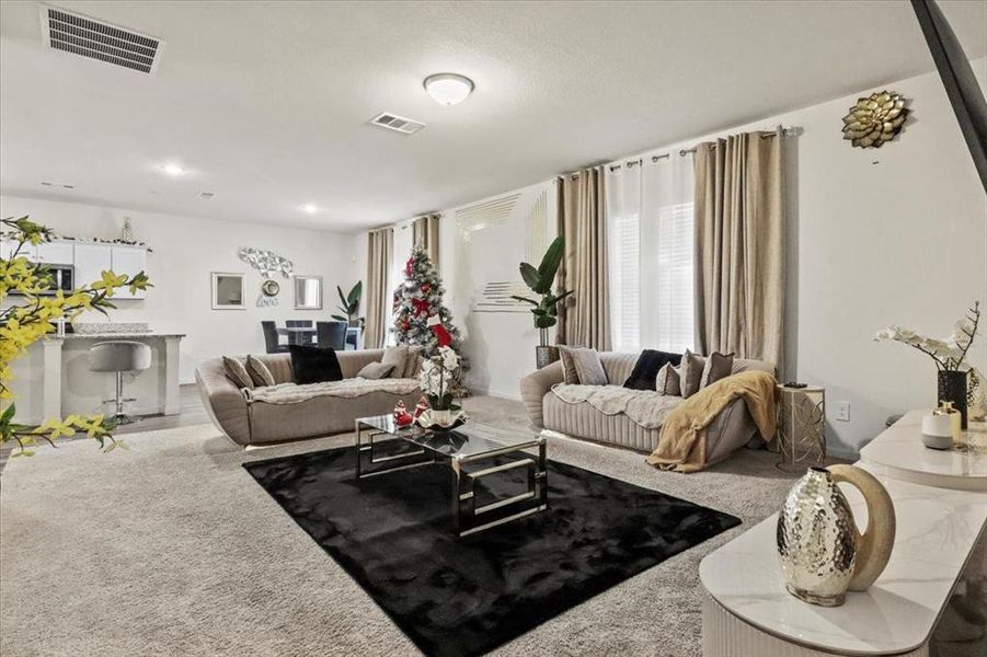 View of carpeted living room