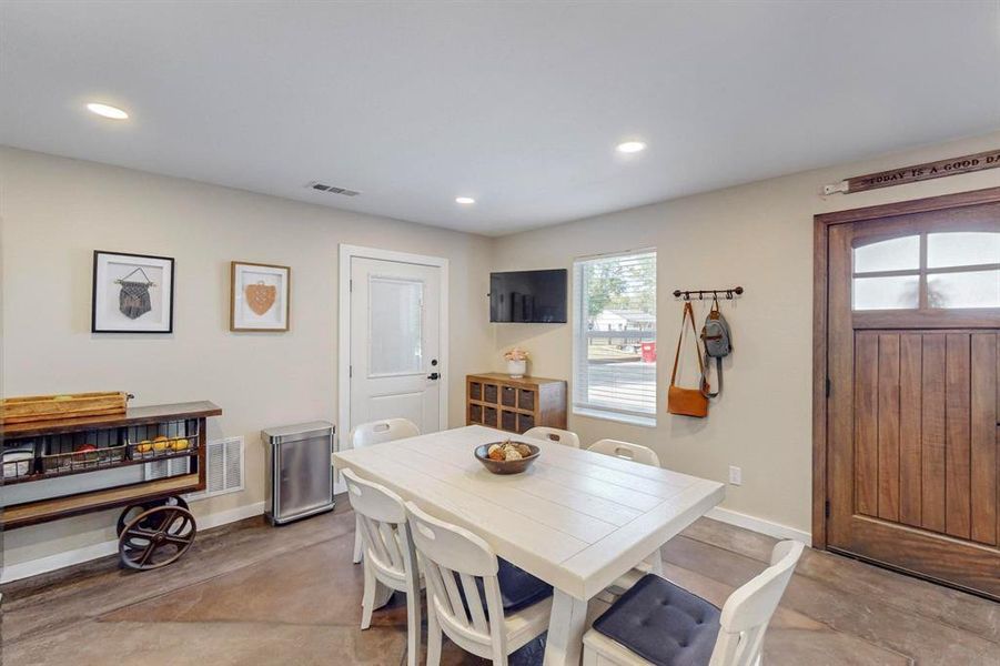 Dining area with a healthy amount of sunlight