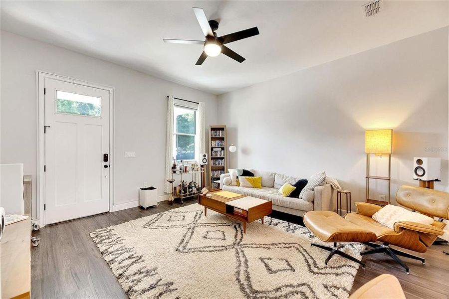 View once in Family room.  Notice the window on the front door allowing for extra light with privacy