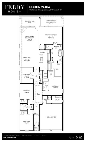 Floor Plan for 2410W