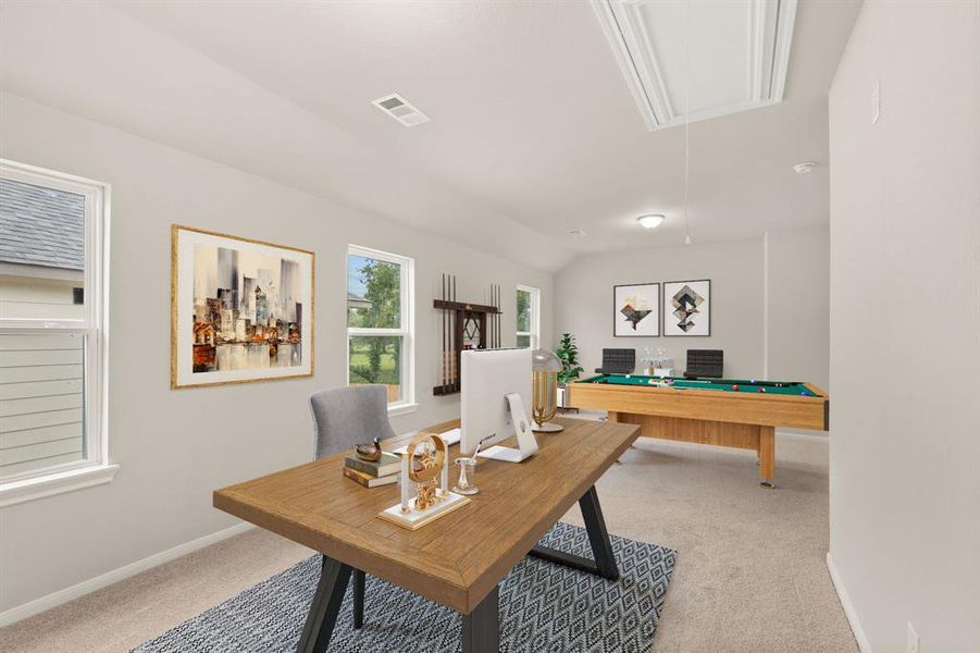 As you make your way upstairs this exceptional game room is a standout feature in this remarkable property, offering a space that combines luxury and fun for all ages.