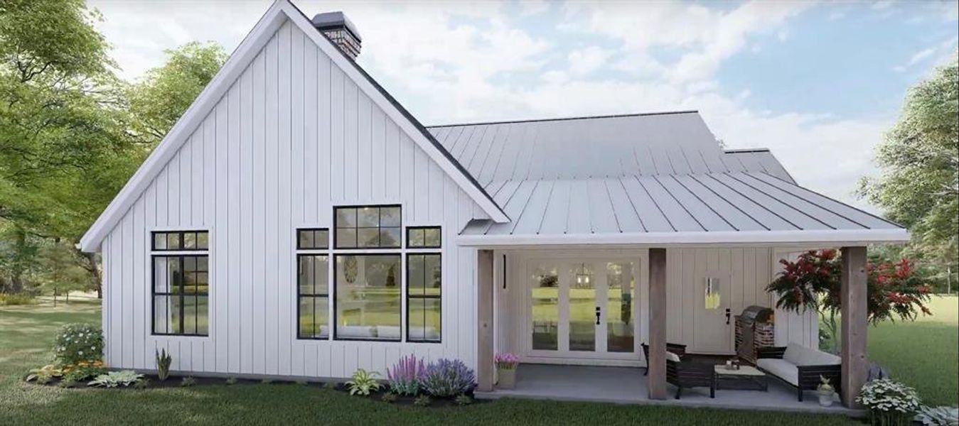 Expansive back porch with belt in grill!