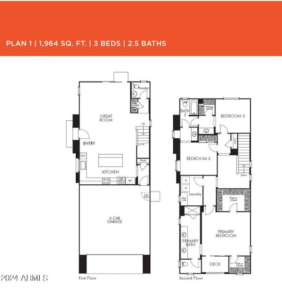 Plan 1 Floorplan Dual Primary Closets