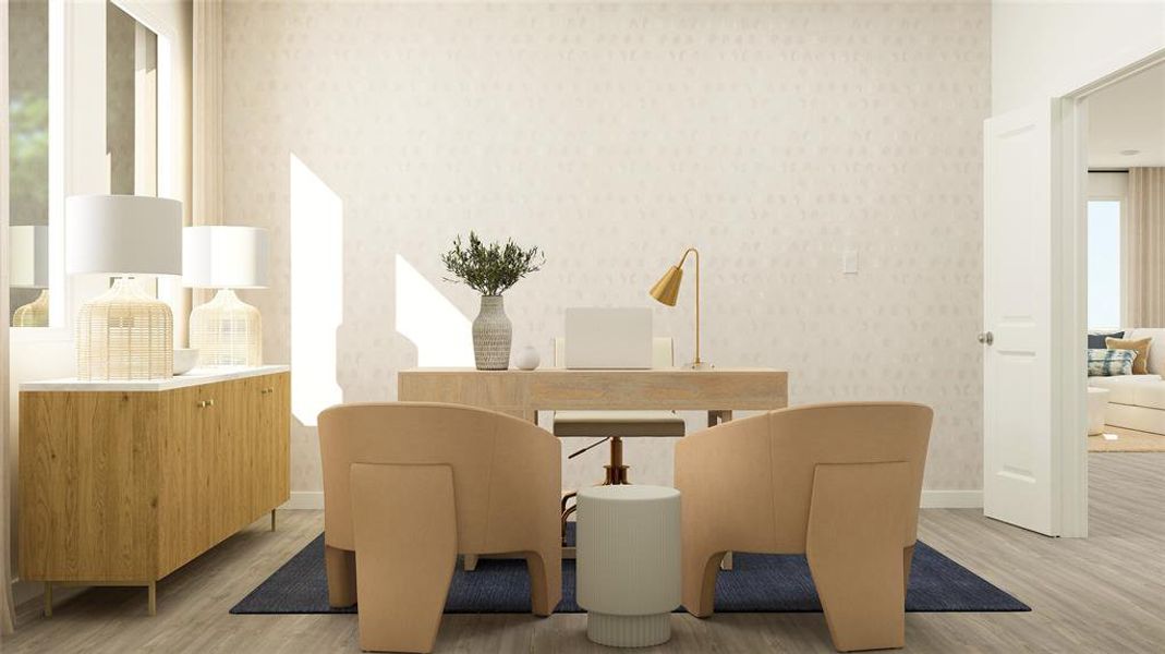 Dining area featuring light hardwood / wood-style floors