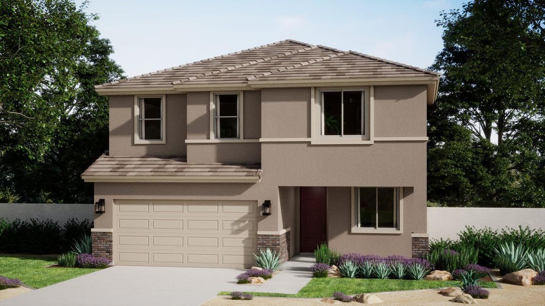 Prairie Elevation with Optional Stone | Aspen | Wildera – Canyon Series | New Homes in San Tan Valley, AZ | Landsea Homes
