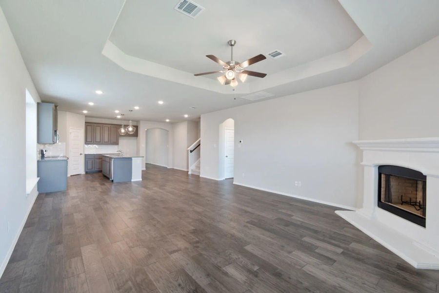 Family Room to Kitchen | Concept 2870 at Silo Mills - Select Series in Joshua, TX by Landsea Homes