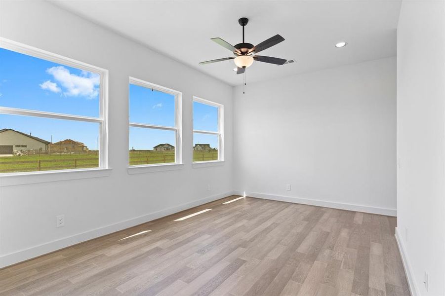 Game Room with Engineered Hardwood Flooring