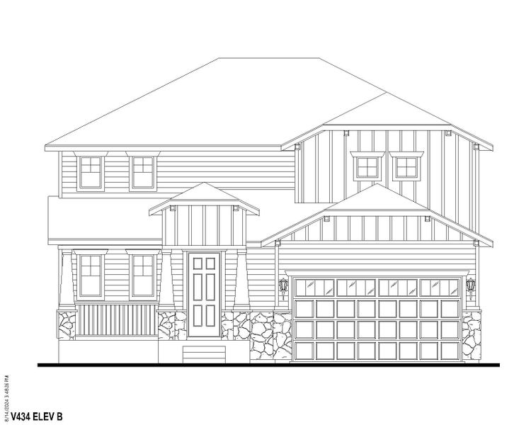 Plan V434 Elevation B w/ Stone