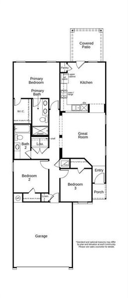 This floor plan features 3 bedrooms, 2 full baths, and over 1,200 square feet of living space.