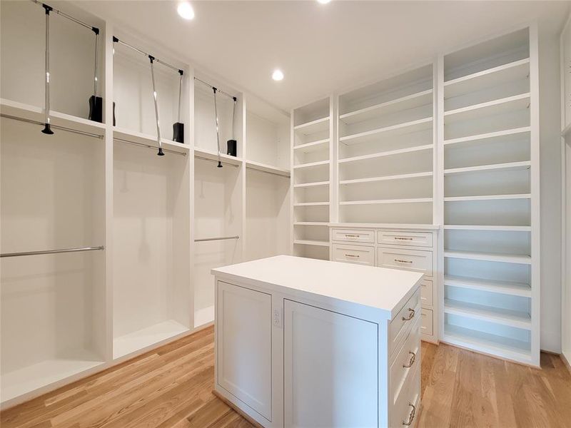 *Primary Closet* Example of recent construction by Ansari Homes in the Heights.