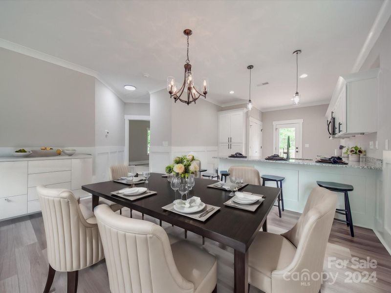 virtually staged dining area