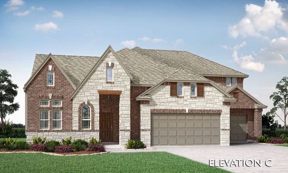 Elevation C. Primrose FE II New Home in Forney, TX