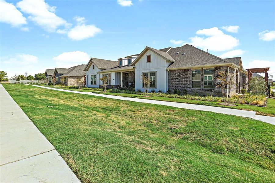 View of front of home with a front lawn