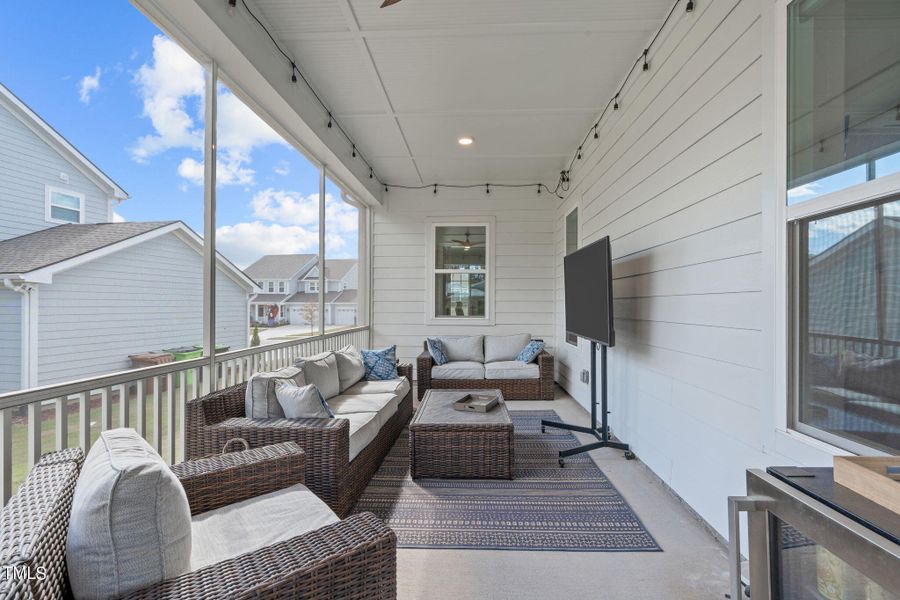 Screened Porch Seating Area