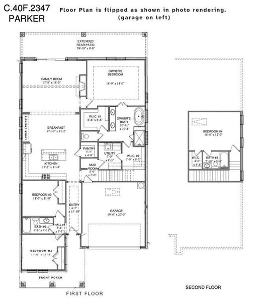 Floor plan - *Including but not limited to, Floor plan, rendering, design, selections, specifications, etc. are subject to changes made by Village Homes. Actual home is different from rendering included herein.