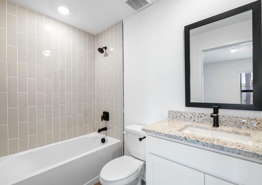The master bathroom provides all the space you need to get ready in the mornings