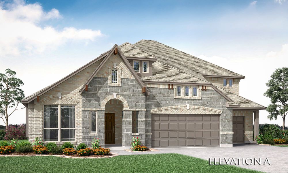 Elevation A. 3,543sf New Home in Forney, TX