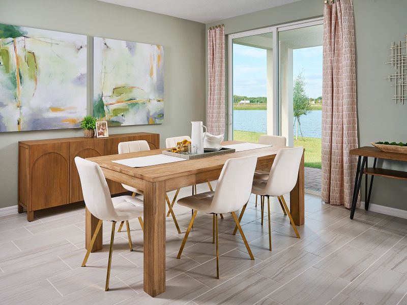 Dining room modeled at The Meadow at Crossprairie