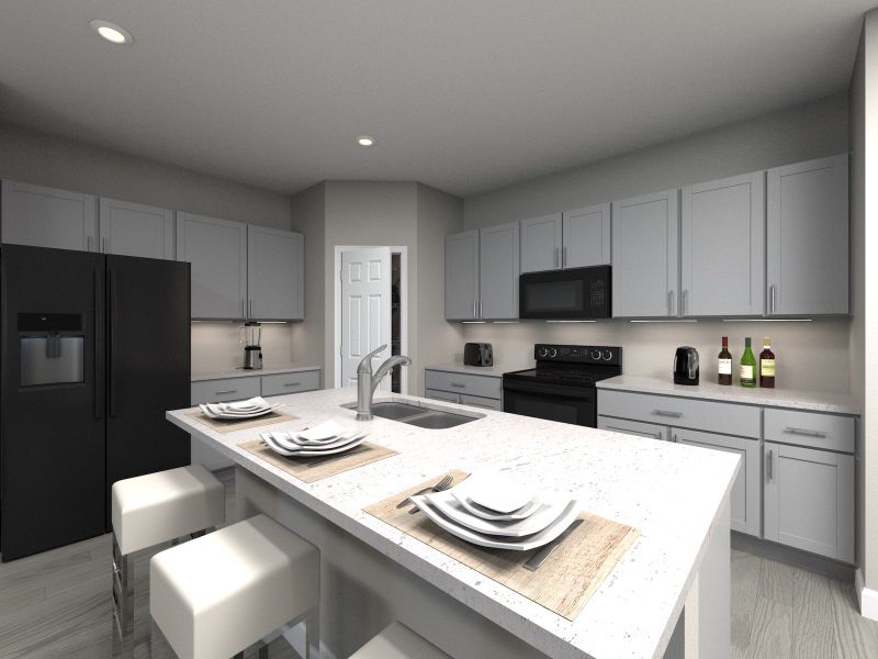 Spacious Kitchen with Work Island