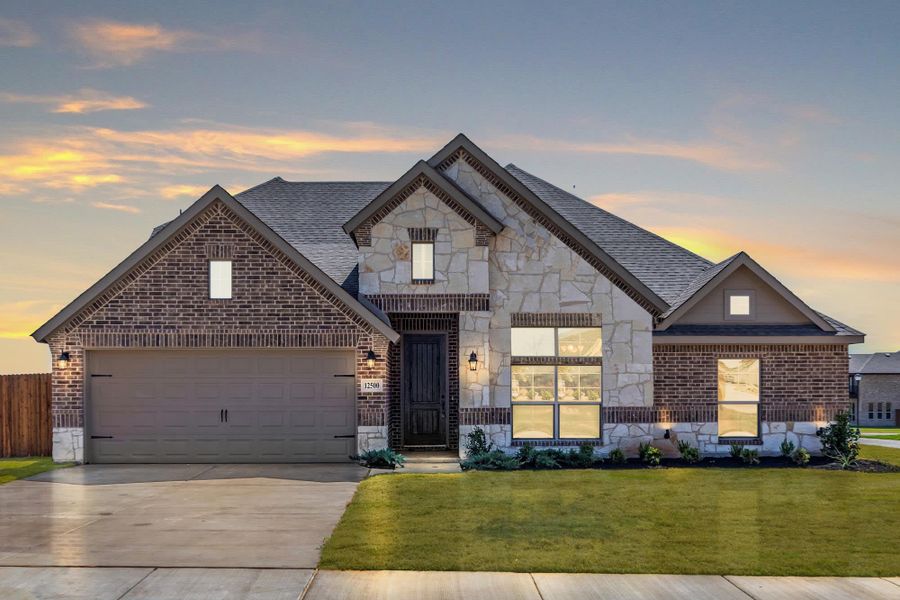 Elevation C with Stone | Concept 2393 at Lovers Landing in Forney, TX by Landsea Homes