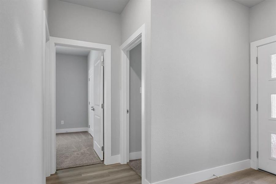 Entryway featuring light hardwood / wood-style flooring