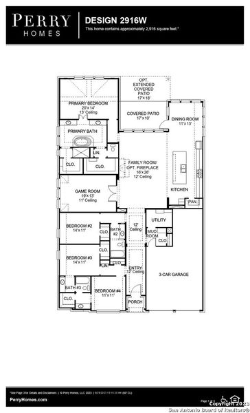 New construction Single-Family house 24229 Downhill Lie, San Antonio, TX 78261 Design 2916W- photo