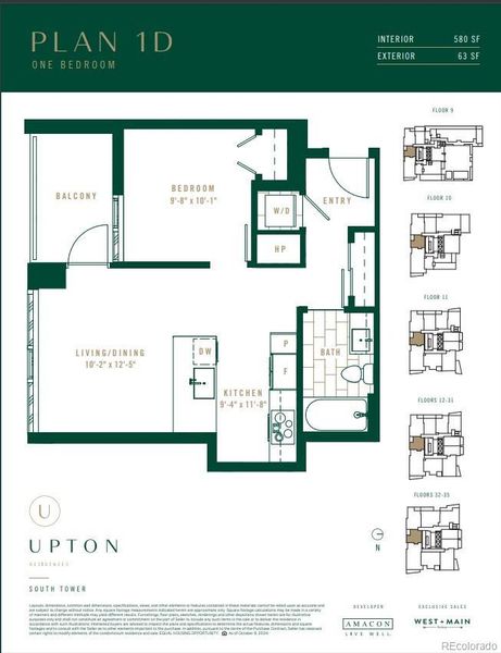 Floor plan 1B- we have 16 total floor plans + penthouses.