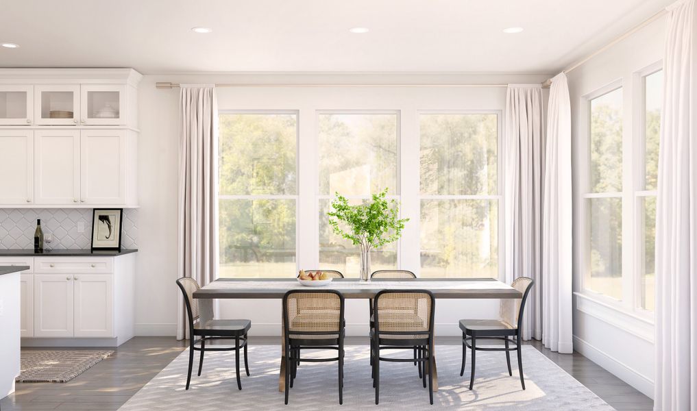 Dining area with stunning baseboards