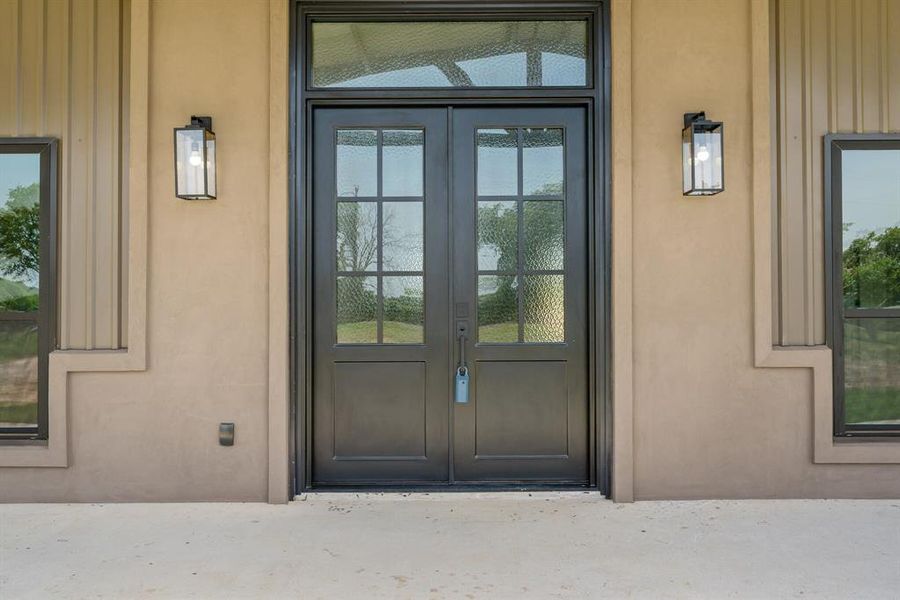 Entrance to property with french doors