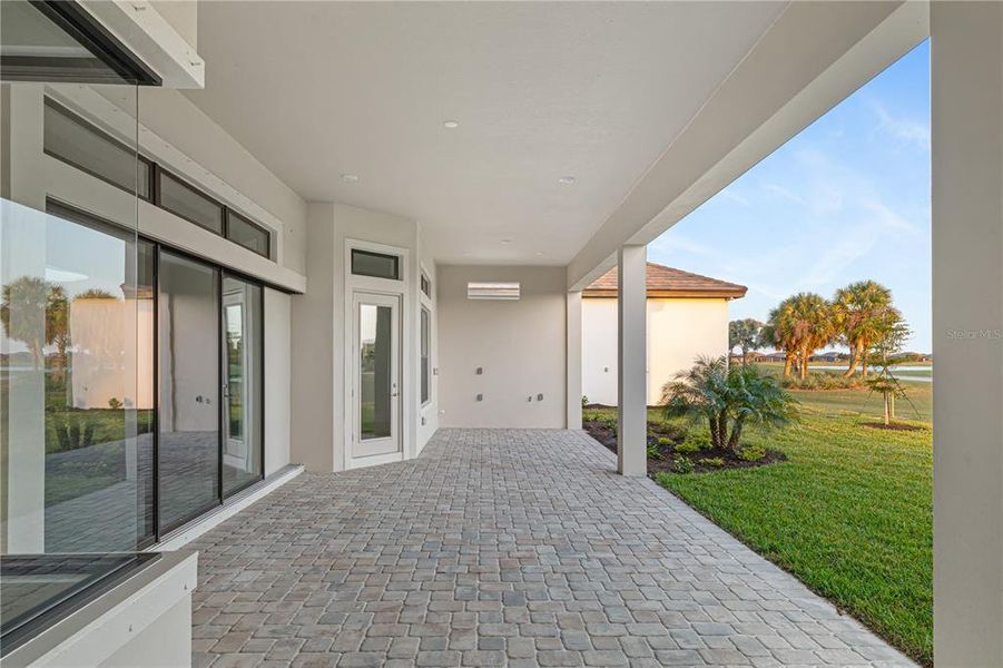 Large Lanai pre plumbed for your outdoor dream kitchen.