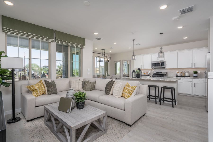 Great Room and Kitchen | Citron | Greenpointe at Eastmark | New homes in Mesa, Arizona | Landsea Homes